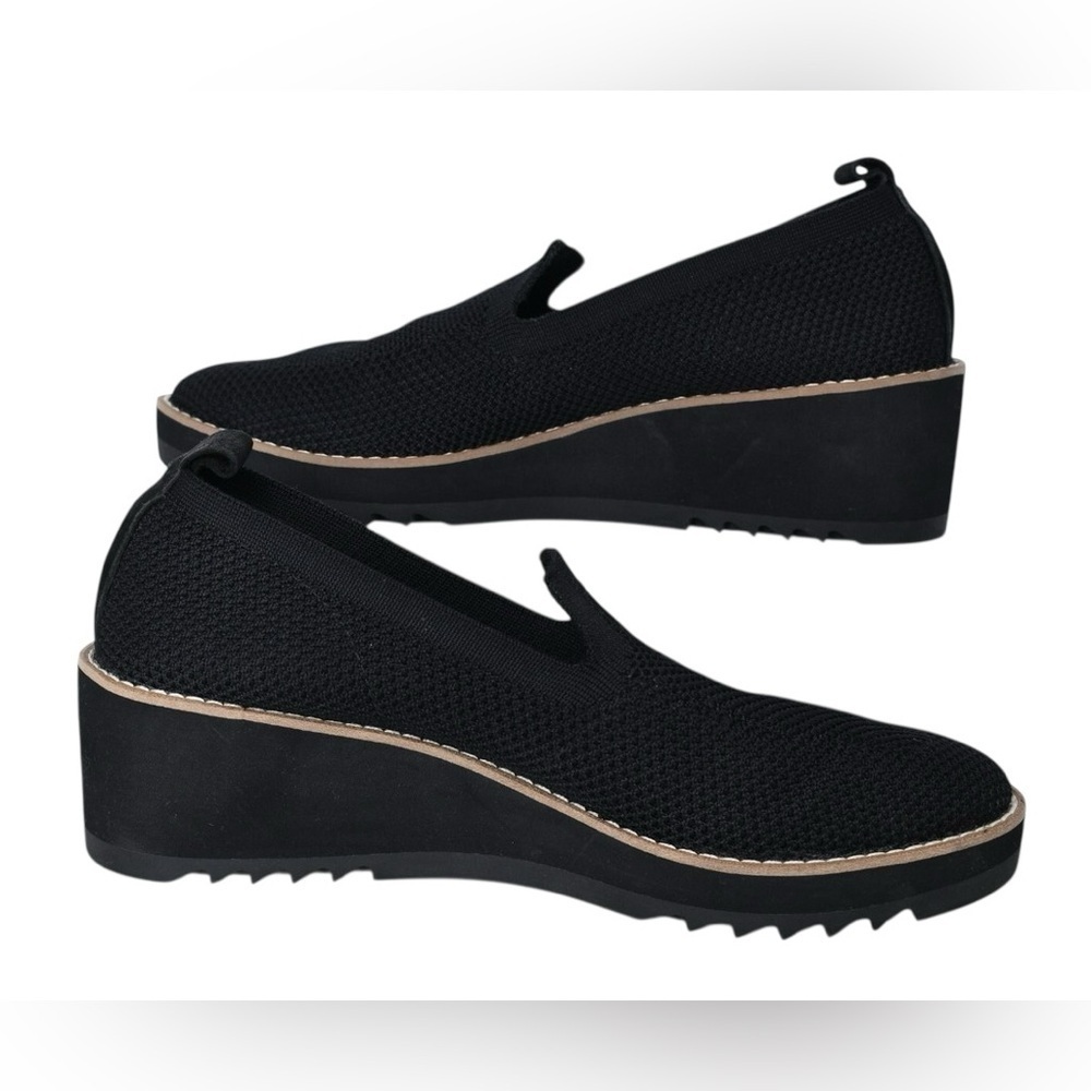 Eileen Fisher Lindy Novo Stretch Knit Black Wedge Sport Loafer